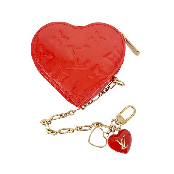LOUIS VUITTON Vernis Heart Coin Purse Orange Sunset - Picture 3 of 15